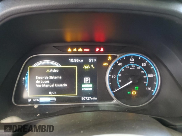 2021 Nissan LEAF SL Plus с VIN 1N4BZ1DV7MC555936, выставлен на аукционе Copart как лот 57042365 с пробегом 50 727 миль миль и Чистый • Clean title. История ставок и продаж доступна на DreamBid. Изображение 9.