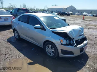 2013 Chevrolet Sonic LT with VIN 1G1JC5SHXD4185418, listed as a IAAI auction lot 41988445 with 177,696 mi miles. Bid and sale history available at carsss.com. Image 1.