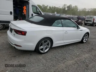2018 Audi A5 Cabriolet Premium Plus z VIN WAUYNGF59JN017168, wystawiony jako Copart lot #57967415 z przebiegiem 12 383 mil mil oraz Szkoda całkowita • Salvage title. Historia ofert i sprzedaży dostępna na DreamBid. Obrazek 3.