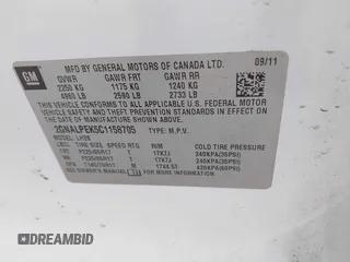 2012 Chevrolet Equinox 2LT z VIN 2GNALPEK5C1158705, wystawiony jako IAAI lot #41562428 z przebiegiem 179 930 mil mil oraz . Historia ofert i sprzedaży dostępna na DreamBid. Obrazek 9.