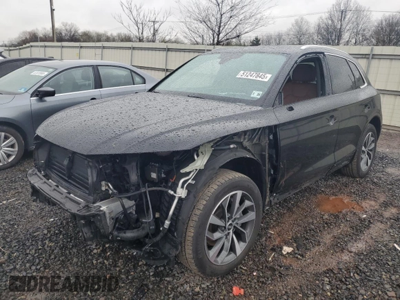 2021 Audi Q5 Prestige with VIN WA1CAAFY5M2082115, listed as a Copart auction lot 51247845 with 34,080 mi miles and Salvage Title. Bid and sale history available at carsss.com. Image 1.