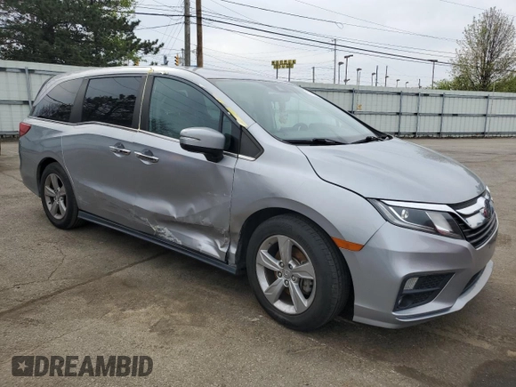 2020 Honda Odyssey EX-L with VIN 5FNRL6H77LB014535, listed as a Copart auction lot 52105275 with 112,542 mi miles and Salvage Title. Bid and sale history available at carsss.com. Image 4.