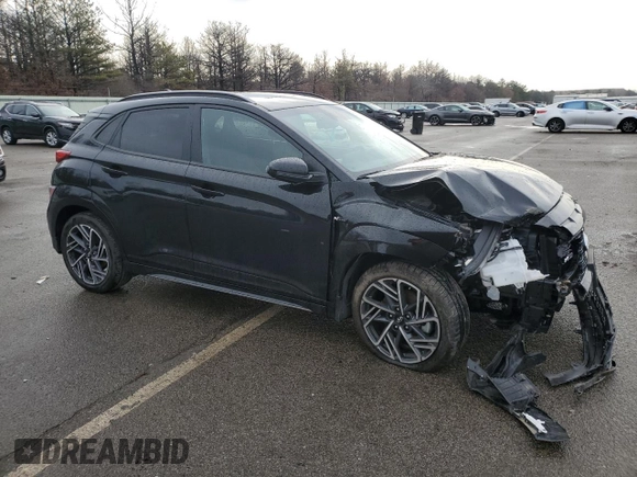 2023 Hyundai Kona N Line with VIN KM8K3CA36PU944250, listed as a Copart auction lot 42755615 with 16,417 mi miles and Salvage Title. Bid and sale history available at carsss.com. Image 4.