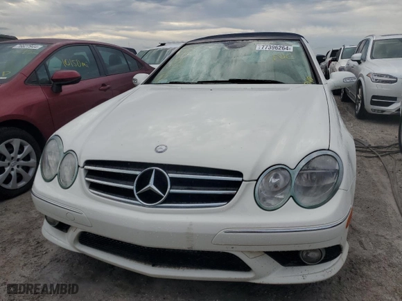 2007 Mercedes-Benz CLK-Class 5.5L with VIN WDBTK72F97T084134, listed as a Copart auction lot 77396264 with 0 mi miles and Non Repairable. Bid and sale history available at carsss.com. Image 5.