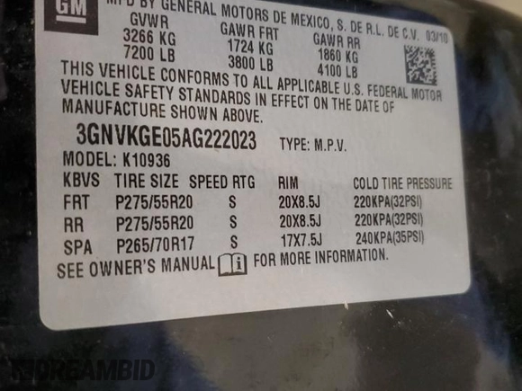 2010 Chevrolet Avalanche LTZ with VIN 3GNVKGE05AG222023, listed as a Copart auction lot 73766424 with 146,595 mi miles and Clean Title. Bid and sale history available at carsss.com. Image 12.