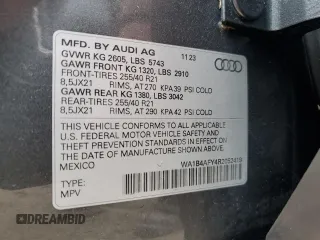 2024 Audi SQ5 Premium Plus with VIN WA1B4AFY4R2052419, listed as a Copart auction lot 74881294 with Not Provided miles and Non Repairable. Bid and sale history available at DreamBid. Image 14.