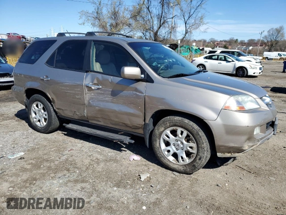 2004 Acura MDX Touring with VIN 2HNYD18904H529590, listed as a Copart auction lot 50050825 with 286,126 mi miles and Salvage title. Bid and sale history available at DreamBid. Image 4.
