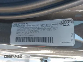2012 Audi A6 3.0T Prestige with VIN WAUHGAFC8CN160010, listed as a IAAI auction lot 41794692 with 117,897 mi miles. Bid and sale history available at carsss.com. Image 9.