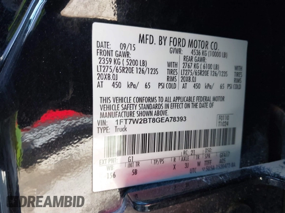 2016 Ford F-250 Lariat z VIN 1FT7W2BT8GEA78393, wystawiony jako IAAI lot #41590588 z przebiegiem 70 861 mil mil oraz . Historia ofert i sprzedaży dostępna na DreamBid. Obrazek 9.