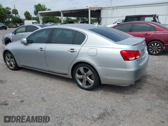 2008 Lexus GS 350 with VIN JTHBE96S080041357, listed as a IAAI auction lot 41855684 with 227,973 mi miles. Bid and sale history available at carsss.com. Image 3.
