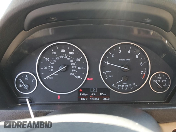 2013 BMW 3 Series 328i with VIN WBA3A5C52DF353760, listed as a Copart auction lot 62737045 with 129,354 mi miles and Salvage title. Bid and sale history available at DreamBid. Image 9.