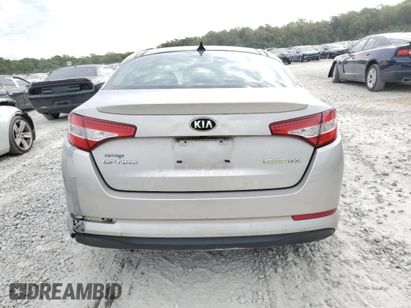2013 Kia Optima Hybrid LX with VIN KNAGM4AD9D5040384, listed as a Copart auction lot 76238824 with 187,281 mi miles and Salvage Title. Bid and sale history available at carsss.com. Image 6.