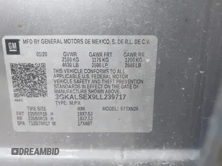 2020 GMC Terrain Denali with VIN 3GKALSEX9LL239717, listed as a IAAI auction lot 42412105 with 94,851 mi miles and . Bid and sale history available at DreamBid. Image 9.