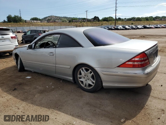 2002 Mercedes-Benz CL 500/600 z VIN WDBPJ75J72A030386, wystawiony jako Copart lot #63415904 z przebiegiem Nie podano mil oraz Szkody całkowita. Historia ofert i sprzedaży dostępna na DreamBid. Obrazek 2.