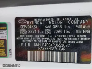 2024 Hyundai Elantra Limited with VIN KMHLP4DGXRU653072, listed as a Copart auction lot 45177815 with 17,069 mi miles and Salvage Title. Bid and sale history available at carsss.com. Image 12.
