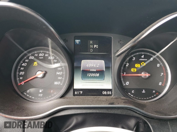 2018 Mercedes-Benz C 300 with VIN WDDWF4JB4JR346460, listed as a Copart auction lot 55768375 with 120,508 mi miles and Salvage title. Bid and sale history available at DreamBid. Image 9.