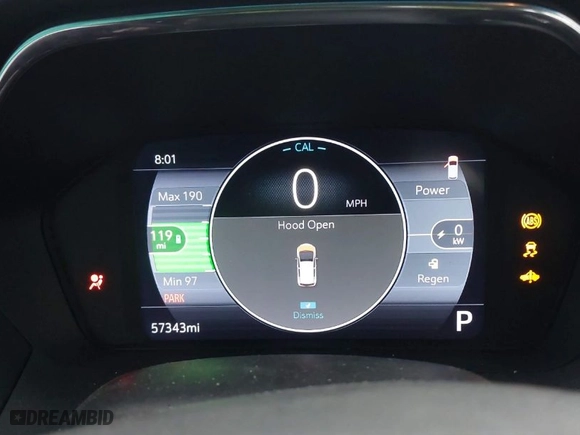 2023 Chevrolet Bolt EV 1LT with VIN 1G1FW6S02P4111699, listed as a IAAI auction lot 41943946 with 57,343 mi miles. Bid and sale history available at carsss.com. Image 7.