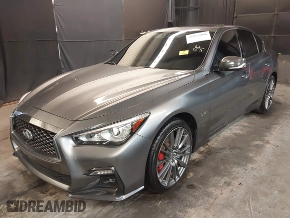 2018 Infiniti Q50 RED SPORT 400 with VIN JN1FV7AR9JM480988, listed as a IAAI auction lot 41662256 with 82,392 mi miles. Bid and sale history available at carsss.com. Image 19.