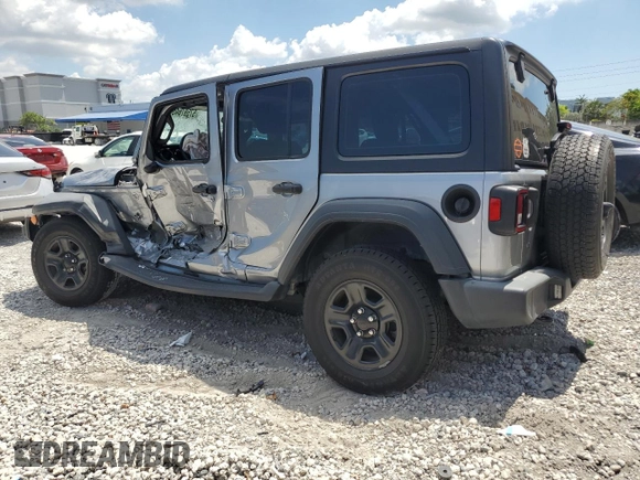 2019 Jeep Wrangler Unlimited Sport S with VIN 1C4HJXDG0KW509912, listed as a Copart auction lot 57597645 with Not provided miles and Salvage title. Bid and sale history available at DreamBid. Image 2.