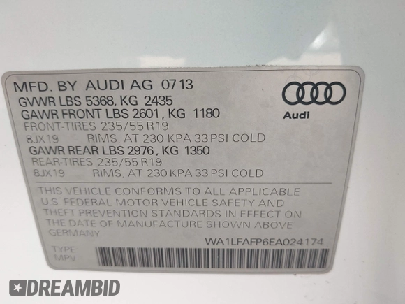 2014 Audi Q5 Premium Plus z VIN WA1LFAFP6EA024174, wystawiony jako IAAI lot #42073408 z przebiegiem 145 990 mil mil oraz . Historia ofert i sprzedaży dostępna na DreamBid. Obrazek 9.