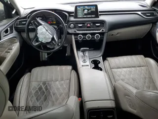 2019 Genesis G70 Design with VIN KMTG34LE2KU021868, listed as a Copart auction lot 73151094 with 68,466 mi miles and Salvage Title. Bid and sale history available at DreamBid. Image 8.