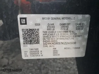 2019 Cadillac XT5 Luxury AWD with VIN 1GYKNDRS7KZ240600, listed as a Copart auction lot 50590605 with 15,130 mi miles and Salvage Title. Bid and sale history available at carsss.com. Image 13.