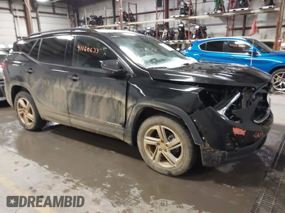 2019 GMC Terrain SLE with VIN 3GKALTEV8KL307623, listed as a IAAI auction lot 41160633 with 63,357 mi miles. Bid and sale history available at carsss.com. Image 1.