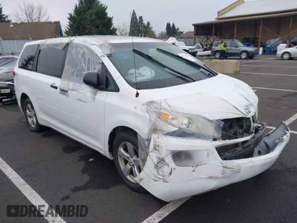 2012 Toyota Sienna with VIN 5TDZK3DCXCS271365, listed as a IAAI auction lot 38121628 with 101,756 mi miles and . Bid and sale history available at DreamBid. Image 1.