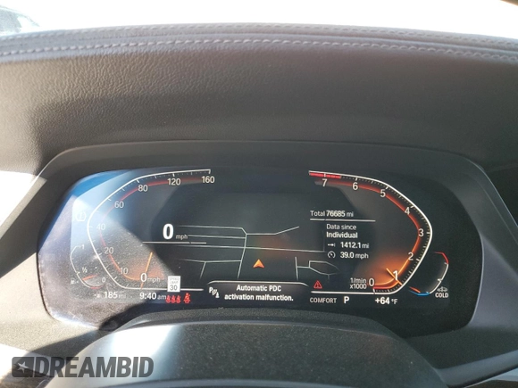 2020 BMW X5 xDrive40i with VIN 5UXCR6C09L9C13127, listed as a Copart auction lot 53941035 with 76,685 mi miles and Salvage title. Bid and sale history available at DreamBid. Image 9.