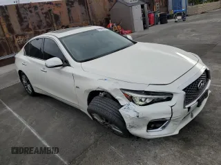 2019 Infiniti Q50 Luxe with VIN JN1EV7APXKM541762, listed as a Copart auction lot 59035515 with 59,295 mi miles and Salvage title. Bid and sale history available at DreamBid. Image 4.