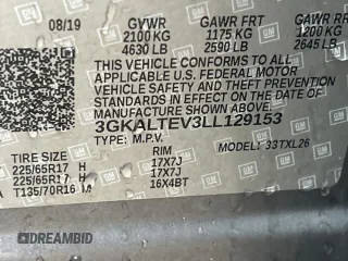 2020 GMC Terrain SLE with VIN 3GKALTEV3LL129153, listed as a Copart auction lot 44145915 with 51,472 mi miles and Salvage Title. Bid and sale history available at DreamBid. Image 13.