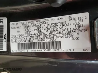 2012 Toyota Tacoma with VIN 5TFNX4CN3CX013448, listed as a Copart auction lot 52280415 with 183,240 mi miles and Clean Title. Bid and sale history available at carsss.com. Image 12.