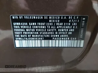 2014 Volkswagen Jetta TDI w/Premium/Nav with VIN 3VWLL7AJ3EM352687, listed as a Copart auction lot 63249725 with 122,678 mi miles and Clean title. Bid and sale history available at DreamBid. Image 12.