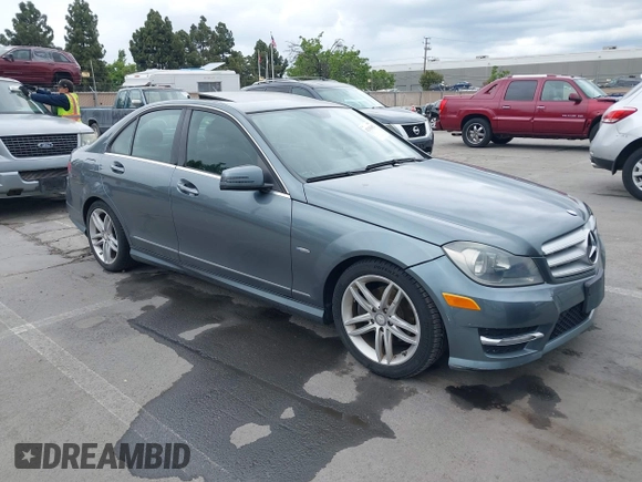 2012 Mercedes-Benz C-Class C 250 Sport with VIN WDDGF4HB5CA668018, listed as a IAAI auction lot 42115482 with 90,704 mi miles. Bid and sale history available at carsss.com. Image 1.