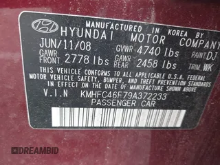 2009 Hyundai Azera Limited с VIN KMHFC46F79A372233, выставлен на аукционе IAAI как лот 42522389 с пробегом 193 783 миль миль и . История ставок и продаж доступна на DreamBid. Изображение 9.