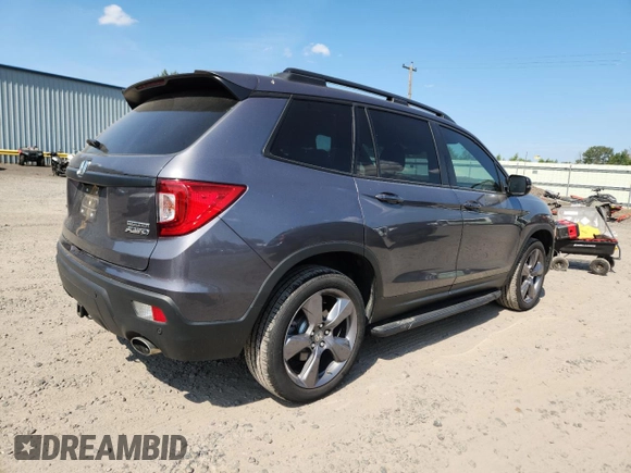 2019 Honda Passport Touring с VIN 5FNYF8H93KB018614, выставлен на аукционе Copart как лот 60884775 с пробегом 22 809 миль миль и Списание • Salvage title. История ставок и продаж доступна на DreamBid. Изображение 3.