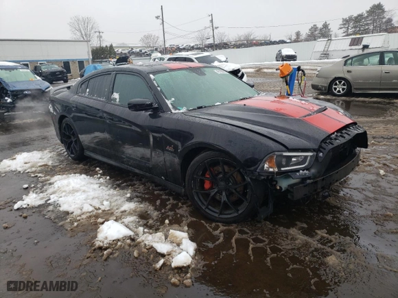 2012 Dodge Charger SRT8 with VIN 2C3CDXEJ5CH270082, listed as a Copart auction lot 53375275 with 213,799 mi miles and Salvage Title. Bid and sale history available at carsss.com. Image 4.