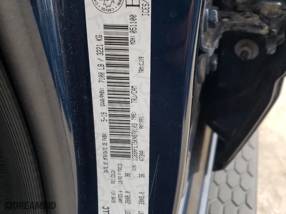 2019 Ram 1500 Rebel with VIN 1C6SRFET5KN870103, listed as a Copart auction lot 43571475 with 48,153 mi miles and Salvage Title. Bid and sale history available at carsss.com. Image 12.