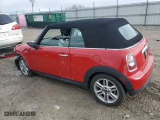 2012 MINI Cooper Convertible with VIN WMWZN3C56CT135341, listed as a Copart auction lot 48611575 with 0 mi miles and Salvage Title. Bid and sale history available at carsss.com. Image 2.