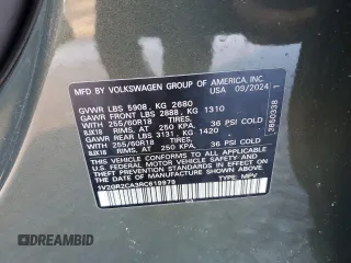 2024 Volkswagen Atlas Peak Edition SEL with VIN 1V2GR2CA3RC619979, listed as a Copart auction lot 45716235 with 2,407 mi miles and Salvage title. Bid and sale history available at DreamBid. Image 12.