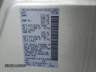2018 Nissan Pathfinder SL z VIN 5N1DR2MM7JC674108, wystawiony jako Copart lot #57270435 z przebiegiem 55 217 mil mil oraz Szkoda całkowita • Salvage title. Historia ofert i sprzedaży dostępna na DreamBid. Obrazek 13.