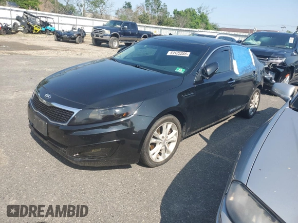 2013 Kia Optima EX with VIN 5XXGN4A72DG120387, listed as a Copart auction lot 59125265 with 150,083 mi miles and Salvage title. Bid and sale history available at DreamBid. Image 1.