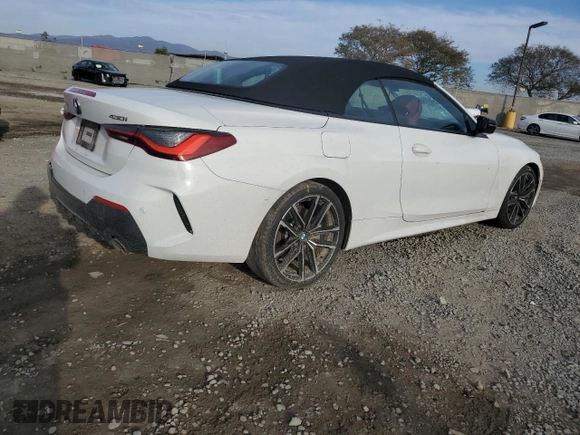 2021 BMW 4 Series 430i with VIN WBA23AT07MCG83014, listed as a Copart auction lot 45770325 with Not provided miles and Salvage title. Bid and sale history available at DreamBid. Image 3.
