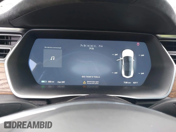 2017 Tesla Model S 60 with VIN 5YJSA1E19HF189578, listed as a IAAI auction lot 42374977 with 40,844 mi miles and . Bid and sale history available at DreamBid. Image 7.