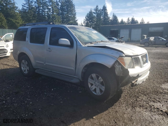 2005 Nissan Pathfinder LE with VIN 5N1AR18W85C728160, listed as a Copart auction lot 44392655 with 74,894 mi miles and Salvage Title. Bid and sale history available at carsss.com. Image 4.
