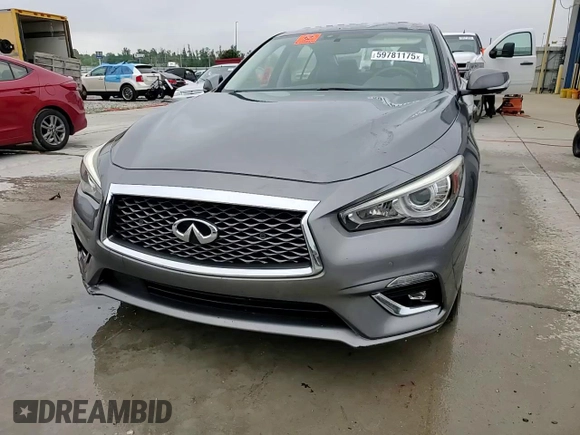 2018 Infiniti Q50 Luxe with VIN JN1EV7AP7JM366935, listed as a Copart auction lot 59781175 with 35,905 mi miles and Salvage title. Bid and sale history available at DreamBid. Image 14.