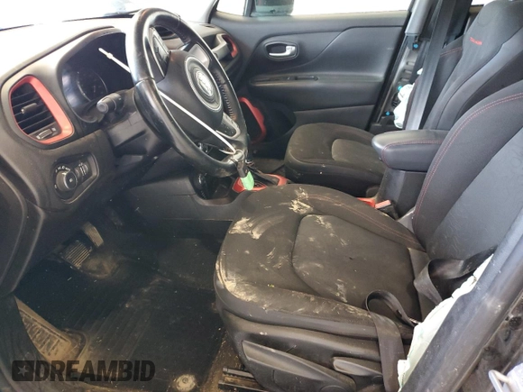 2017 Jeep Renegade Trailhawk with VIN ZACCJBCB9HPE56121, listed as a Copart auction lot 55655485 with 127,661 mi miles and Salvage title. Bid and sale history available at DreamBid. Image 7.