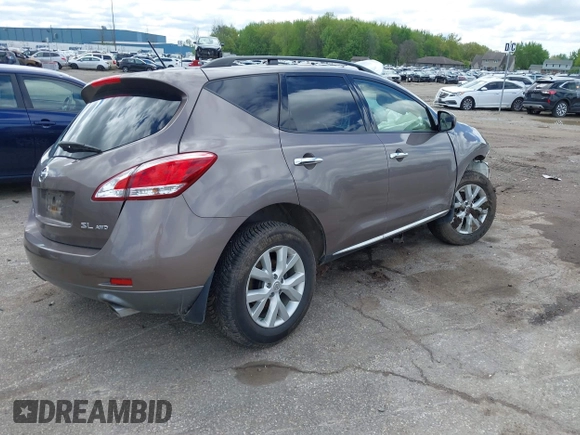2014 Nissan Murano S with VIN JN8AZ1MW4EW523688, listed as a IAAI auction lot 42325985 with 99,017 mi miles and . Bid and sale history available at DreamBid. Image 4.