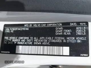 2012 Volvo S60 T5 с VIN YV1622FS4C2115146, выставлен на аукционе IAAI как лот 42216639 с пробегом 95 860 миль миль и . История ставок и продаж доступна на DreamBid. Изображение 9.