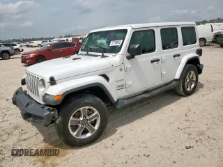 2019 Jeep Wrangler Unlimited Sahara with VIN 1C4HJXEG8KW574005, listed as a Copart auction lot 57794945 with Not provided miles and Salvage title. Bid and sale history available at DreamBid. Image 1.